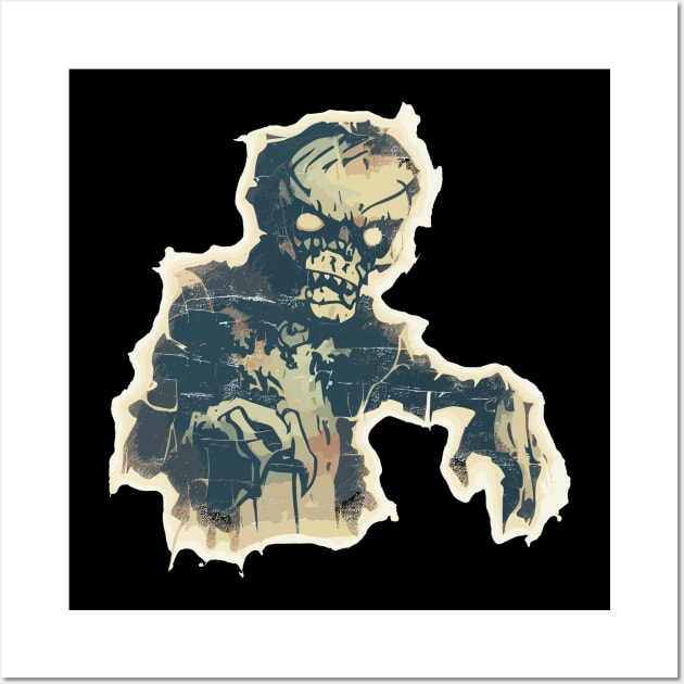 Spooky Zombie Vintage Street Art Wall Art by TomFrontierArt